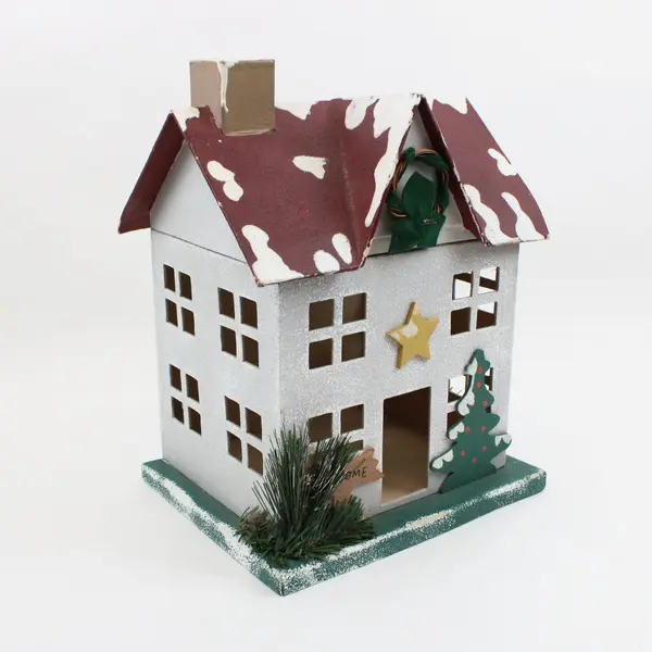 IKEA Winter Land Paper House Decoration 11.5" Missing Lights FLAWED