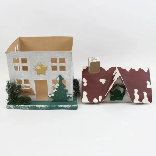 IKEA Winter Land Paper House Decoration 11.5" Missing Lights FLAWED