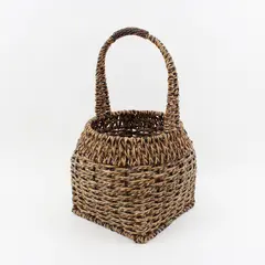 Woven Wicker Basket with Handle 12x10x18 Storage Home Decor