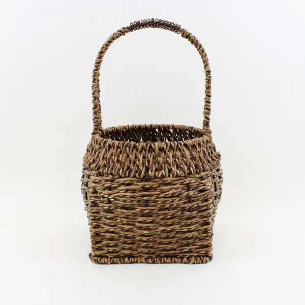 Woven Wicker Basket with Handle 12x10x18 Storage Home Decor
