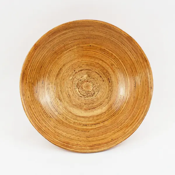 Mango Wood Round Pedestal Fruit Serving Bowl 14 in Rustic Decor