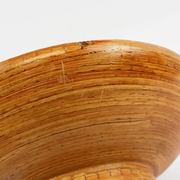 Mango Wood Round Pedestal Fruit Serving Bowl 14 in Rustic Decor