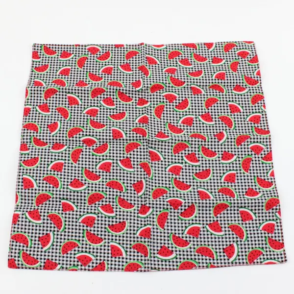 Set of 10 Gingham Watermelon Print Cloth Napkins for Dining