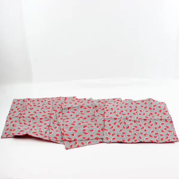 Set of 10 Gingham Watermelon Print Cloth Napkins for Dining