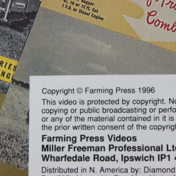 Lot of 3 Farming Press Agricultural VHS Tapes Tractors Combines 1992 1996