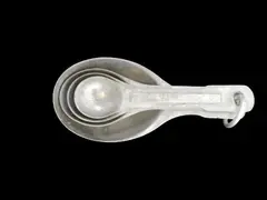 Vintage Aluminum Measuring Spoons Set 4pc Oval Nesting Ring US Standard