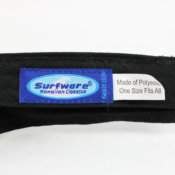 Surfware Hawaiian Classics Hawaii Black Sun Visor Adjustable Strap