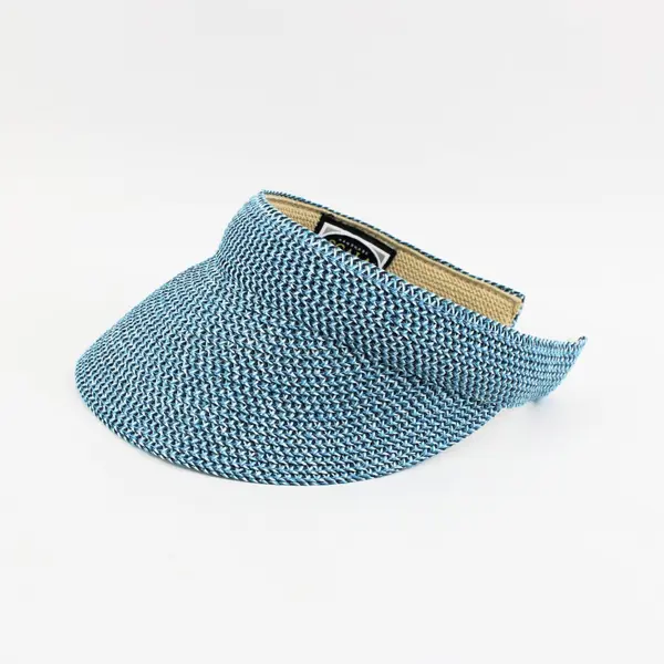 Scala Women's Woven Paper Blue Sun Visor One Size