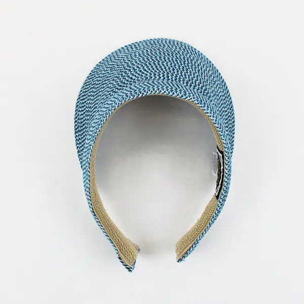 Scala Women's Woven Paper Blue Sun Visor One Size