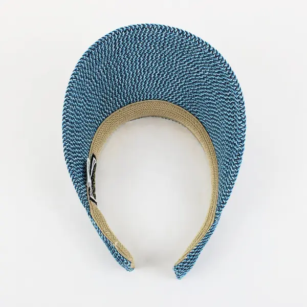 Scala Women's Woven Paper Blue Sun Visor One Size