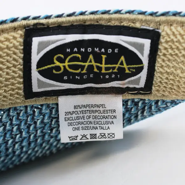 Scala Women's Woven Paper Blue Sun Visor One Size