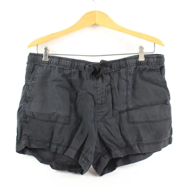 Stylus Women's Linen Drawstring Shorts Black Size Large