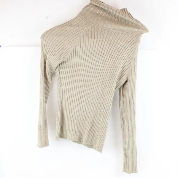 I.N.C International Concepts Women's Medium Beige Sparkle Turtleneck Sweater
