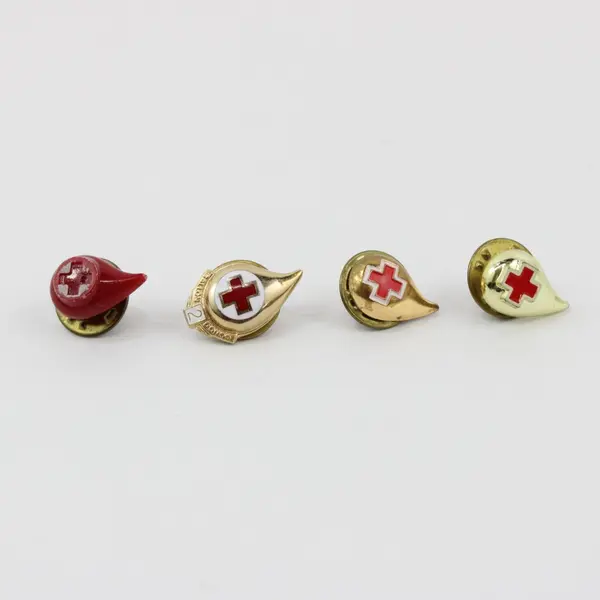 Lot of 4 American Red Cross Blood Donor Enamel Pins Collectible
