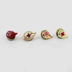 Lot of 4 American Red Cross Blood Donor Enamel Pins Collectible