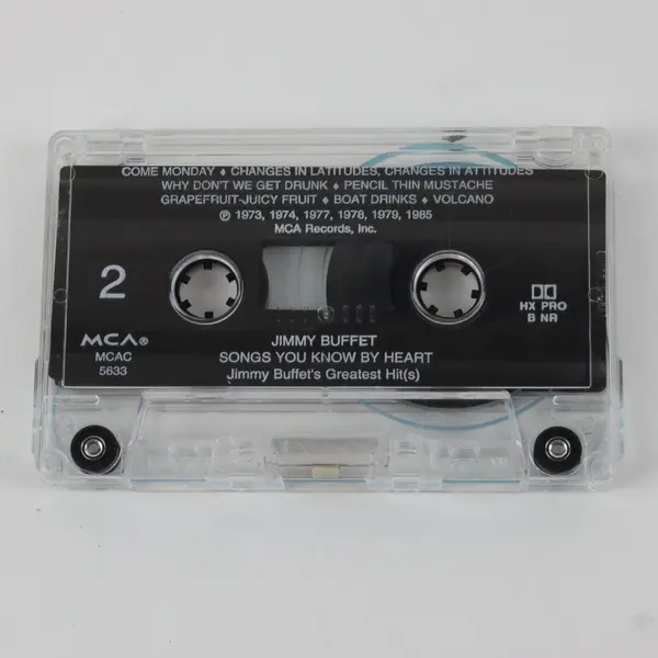 Jimmy Buffett Songs You Know By Heart Greatest Hit(s) Cassette 1985, MCAC-5633 