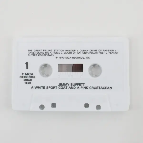 Jimmy Buffett White Sport Coat Pink Crustacean Cassette Tape, MCAC-1589 