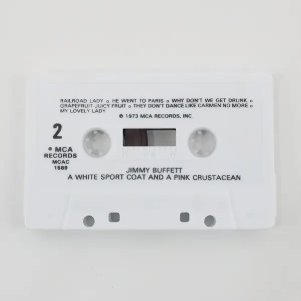 Jimmy Buffett White Sport Coat Pink Crustacean Cassette Tape, MCAC-1589 