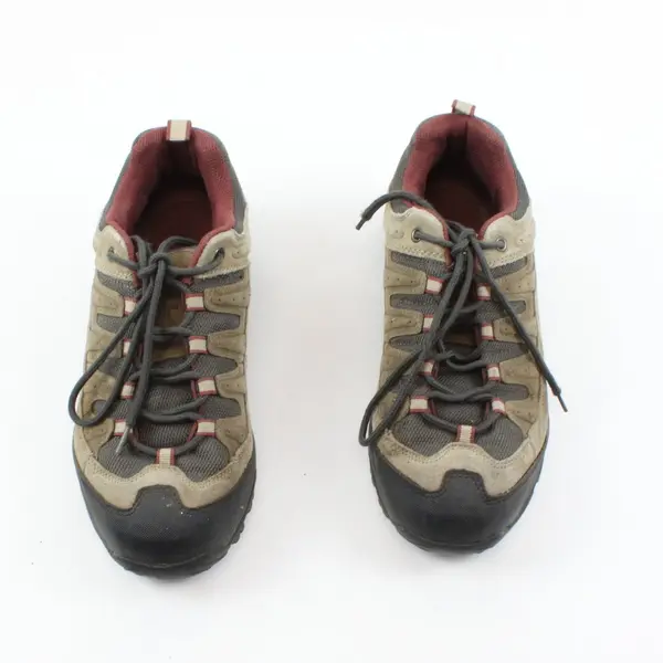 Denali Men's Hiking Trail Shoes Grey Brown Red Low-Top Lace-Up Size 10.5 M