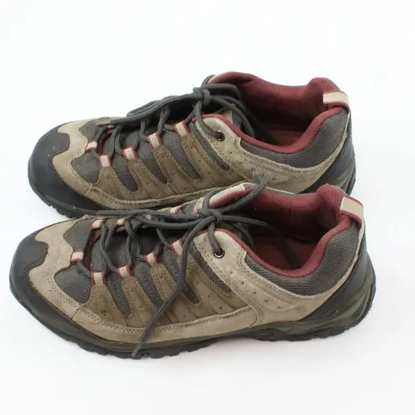 Denali Men's Hiking Trail Shoes Grey Brown Red Low-Top Lace-Up Size 10.5 M