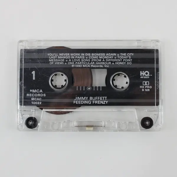 Jimmy Buffett Live! Feeding Frenzy 1990 Cassette Tape, #MCAC-10022 