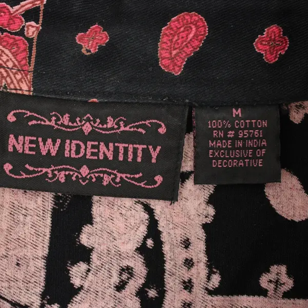 Identity Women's Medium Pink Black Paisley Cropped Cotton Jacket