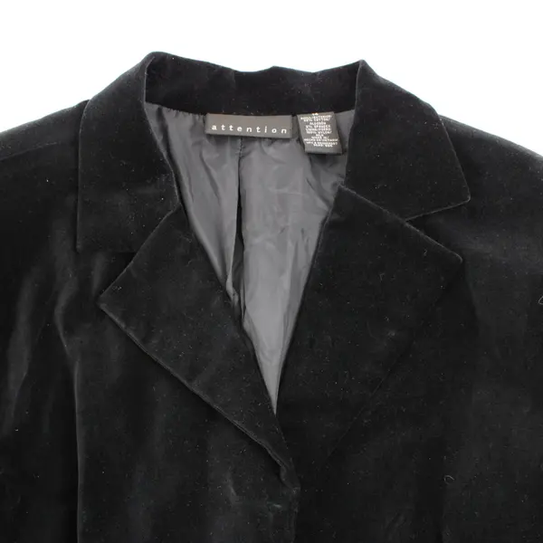 Attention Women's Black Velour Cropped Blazer Size 14