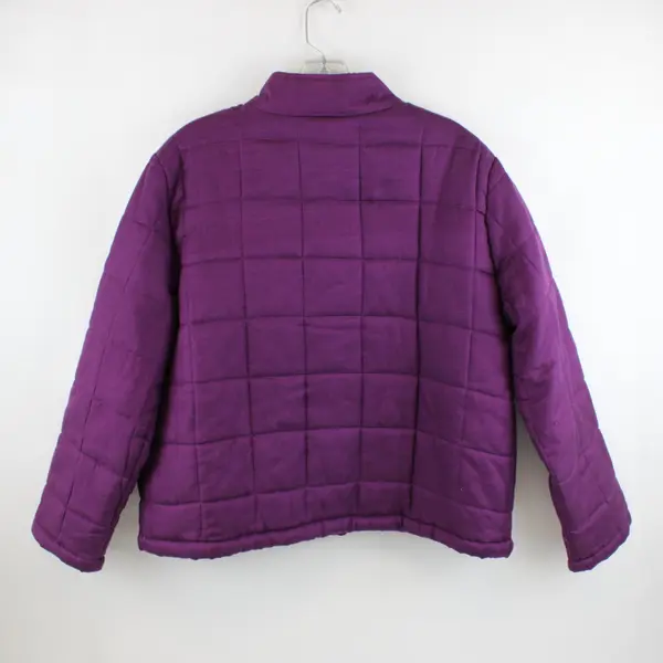 Hartman Sport Women's Large Plum Purple Quilted Silk Blend Zip Jacket