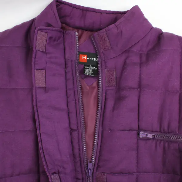 Hartman Sport Women's Large Plum Purple Quilted Silk Blend Zip Jacket