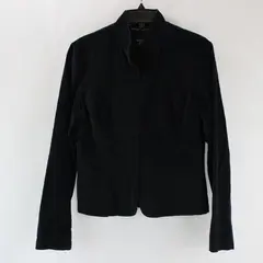 New York & Company Women's Black Embroidered Jacket Size 8
