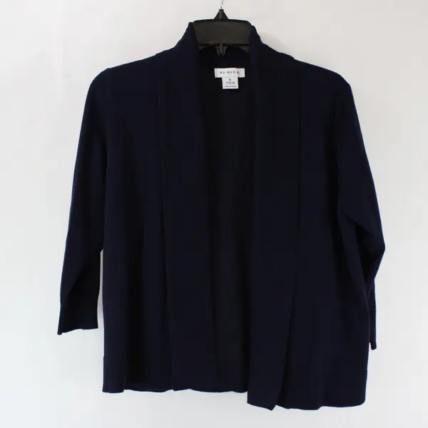 Eclectic Women's Small Navy Blue Open Front Cardigan Long Sleeve