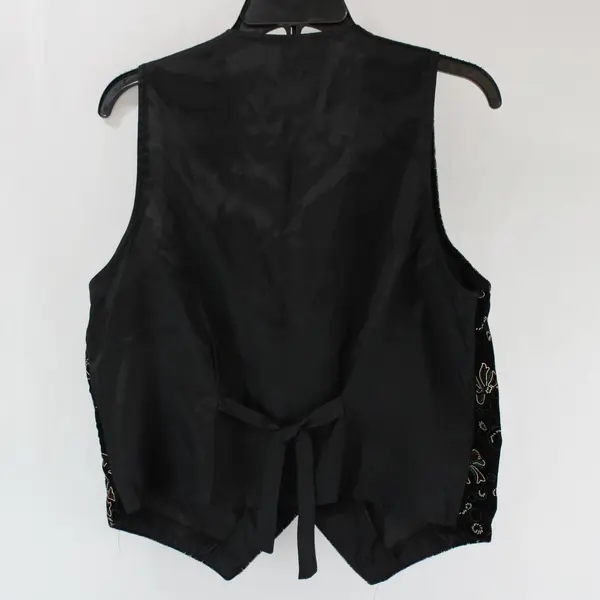 Fritzi California Women's Black Christmas Holiday Vest Small 9505-VG5F