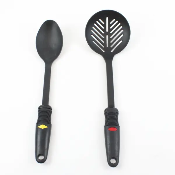 OXO Good Grips Black Nylon Spoon Set Slotted & Solid 15in 14in