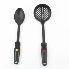 OXO Good Grips Black Nylon Spoon Set Slotted & Solid 15in 14in