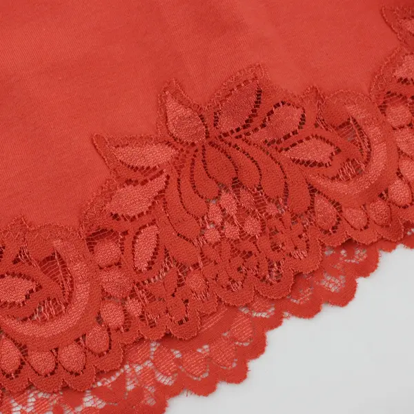 Coldwater Creek Women's Coral Orange Lace Trim Tank Top Size 8