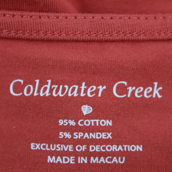 Coldwater Creek Women's Coral Orange Lace Trim Tank Top Size 8