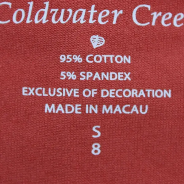 Coldwater Creek Women's Coral Orange Lace Trim Tank Top Size 8