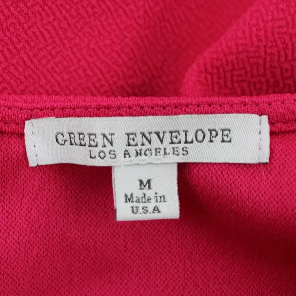 Green Envelope Women's Hot Pink Top Size M 3/4 Bell Sleeve