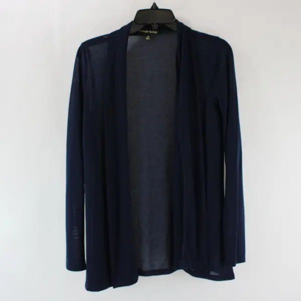 Always Indigo Women's Medium Navy Blue Open-Front Cardigan Sweater