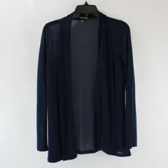 Always Indigo Women's Medium Navy Blue Open-Front Cardigan Sweater