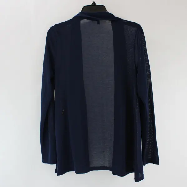 Always Indigo Women's Medium Navy Blue Open-Front Cardigan Sweater