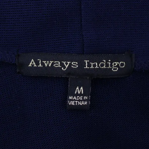 Always Indigo Women's Medium Navy Blue Open-Front Cardigan Sweater