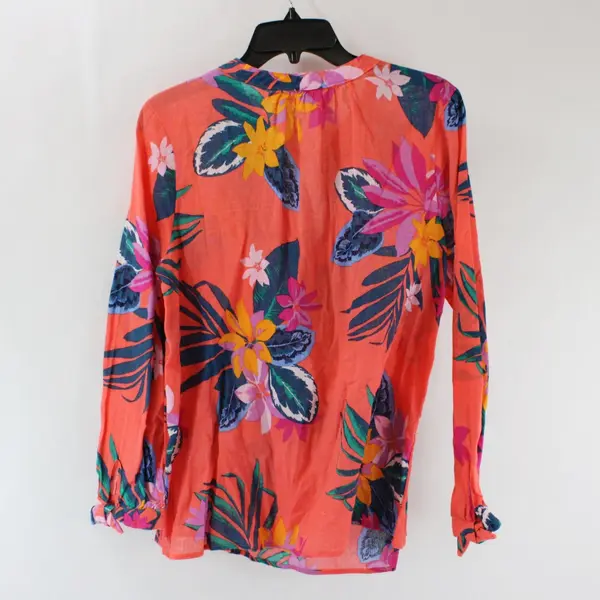 Old Navy Women's Medium Sheer Multicolor Tropical Floral Blouse