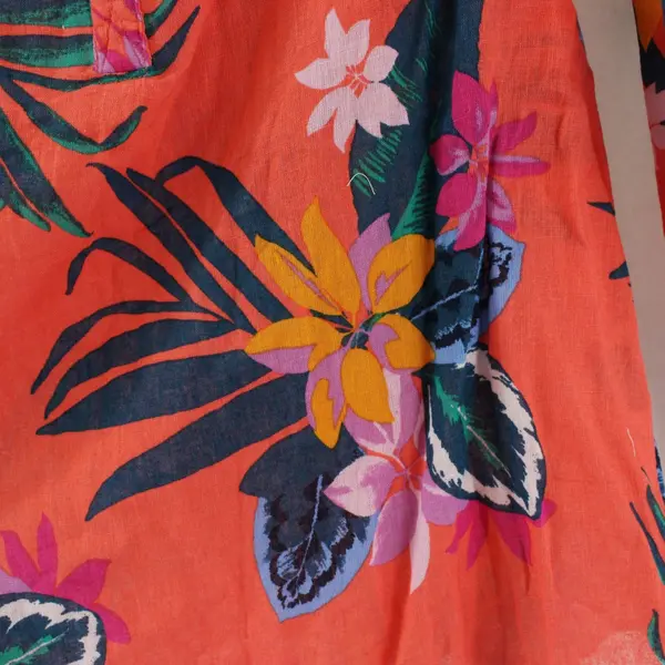 Old Navy Women's Medium Sheer Multicolor Tropical Floral Blouse
