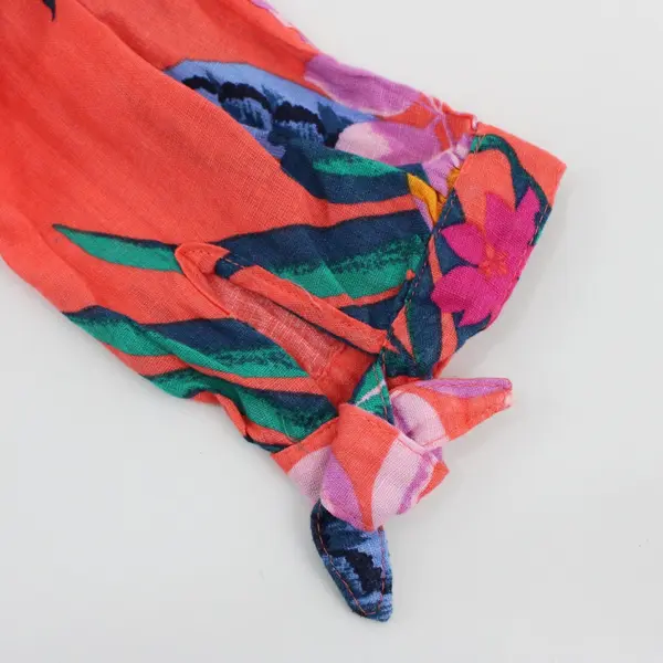 Old Navy Women's Medium Sheer Multicolor Tropical Floral Blouse