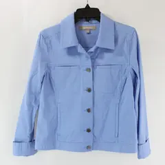 Croft & Barrow Women's Size 8 Cornflower Blue Cotton Button-Front Jacket