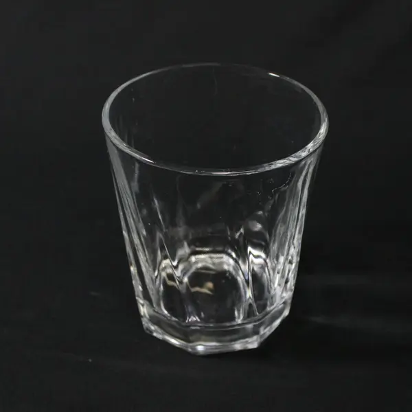 Lot of 3 Vintage Paneled Clear Glass Tumblers, 4" Tall 