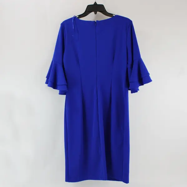 NWT Liz Claiborne Women's Cobalt Blue Bell Sleeve Midi Shift Dress 8