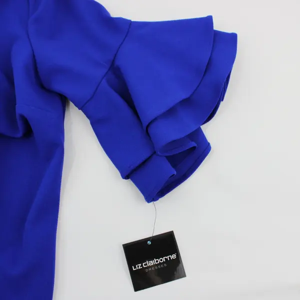 NWT Liz Claiborne Women's Cobalt Blue Bell Sleeve Midi Shift Dress 8