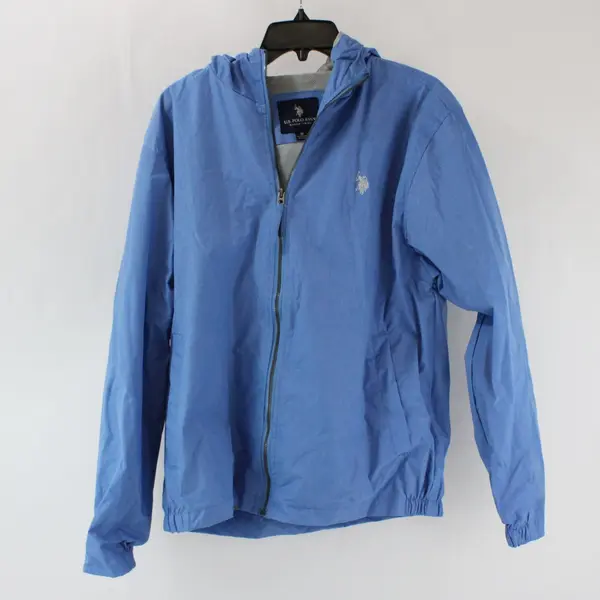 U.S. Polo Assn. Women's Medium Blue Zip-Up Windbreaker Jacket